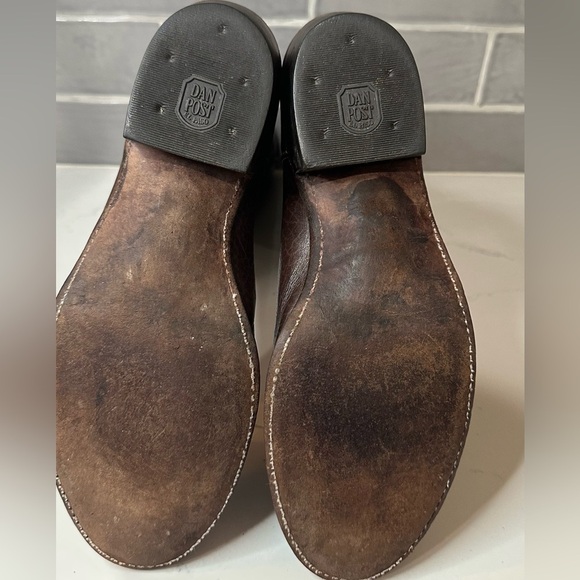 Vintage Dan Post Leather Brown Cowboy Boots Size 10D - Picture 15 of 16
